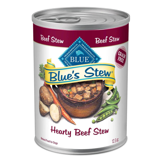 Blue's Stew Hearty Beef Stew grain-free natural dog food can, 12.5 oz
