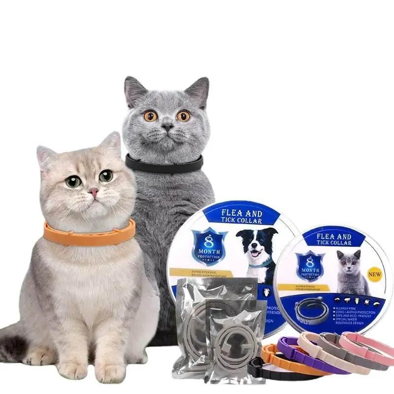 Flea and tick collars for cats and dogs, 8-month protection, pet care essentials