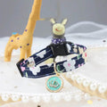 Floral dog collar with crown charm, pearl trim, and adjustable buckle for pets