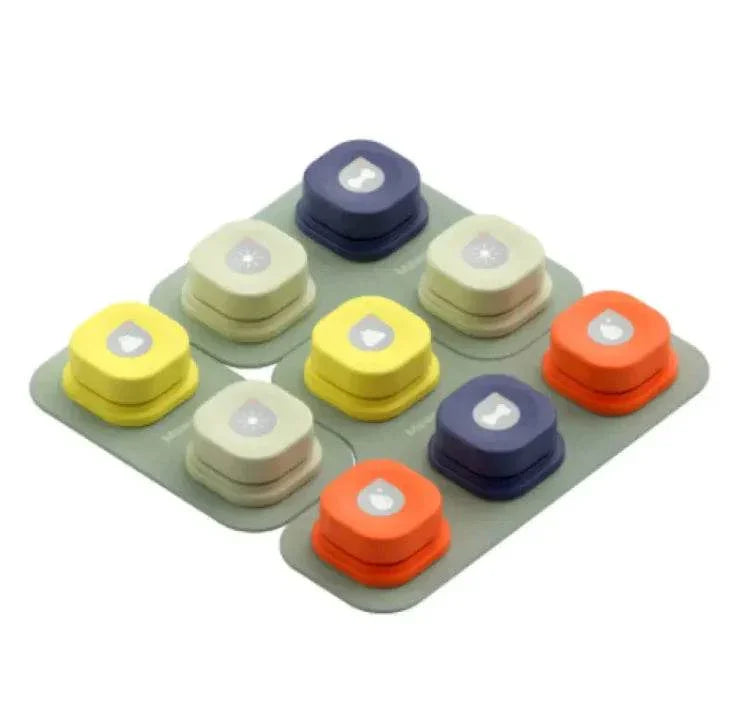 Colorful pet puzzle feeder with interactive treat compartments for dogs and cats