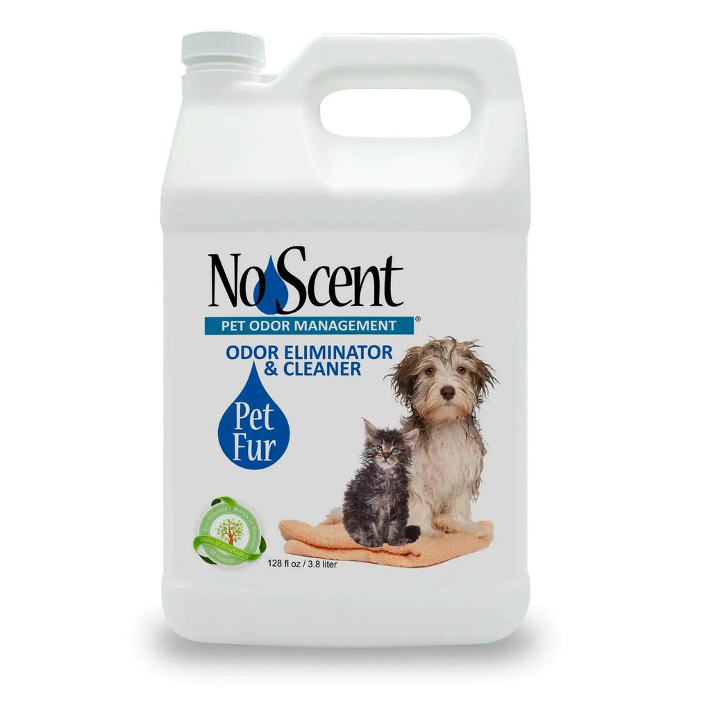 NoScent Pet Odor Eliminator & Cleaner for dogs and cats, 128 fl oz, eco-friendly pet fur formula