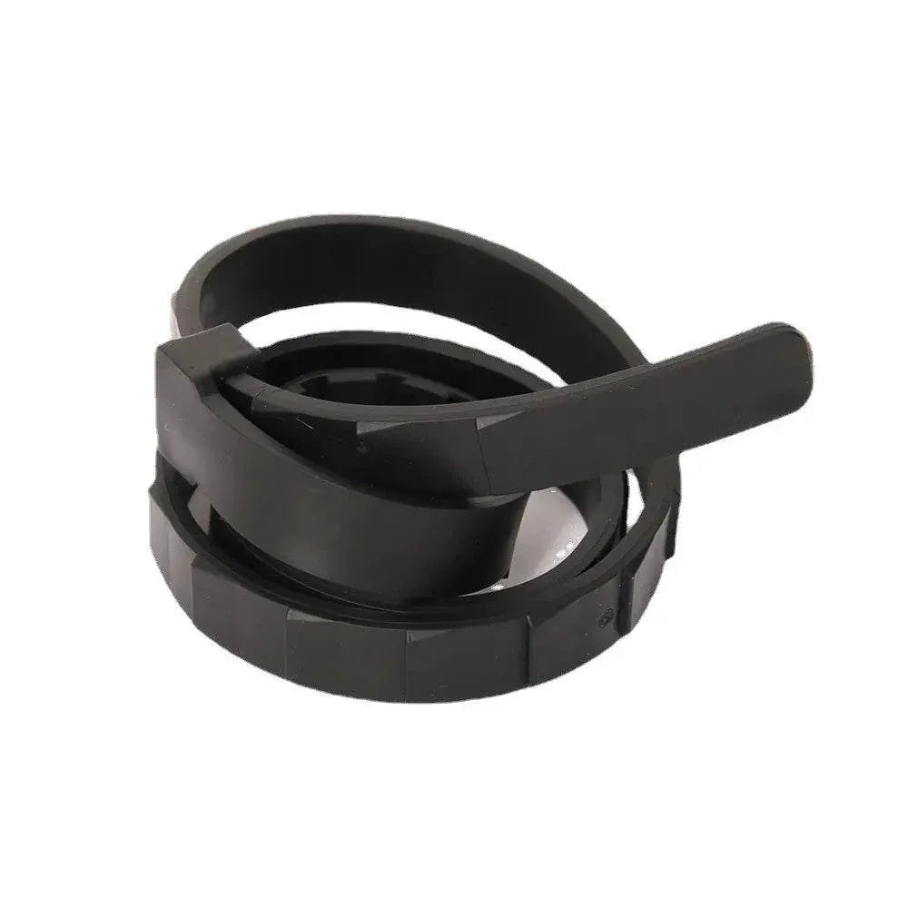 Black pet water bottle cap with flip-top spout for dogs and cats