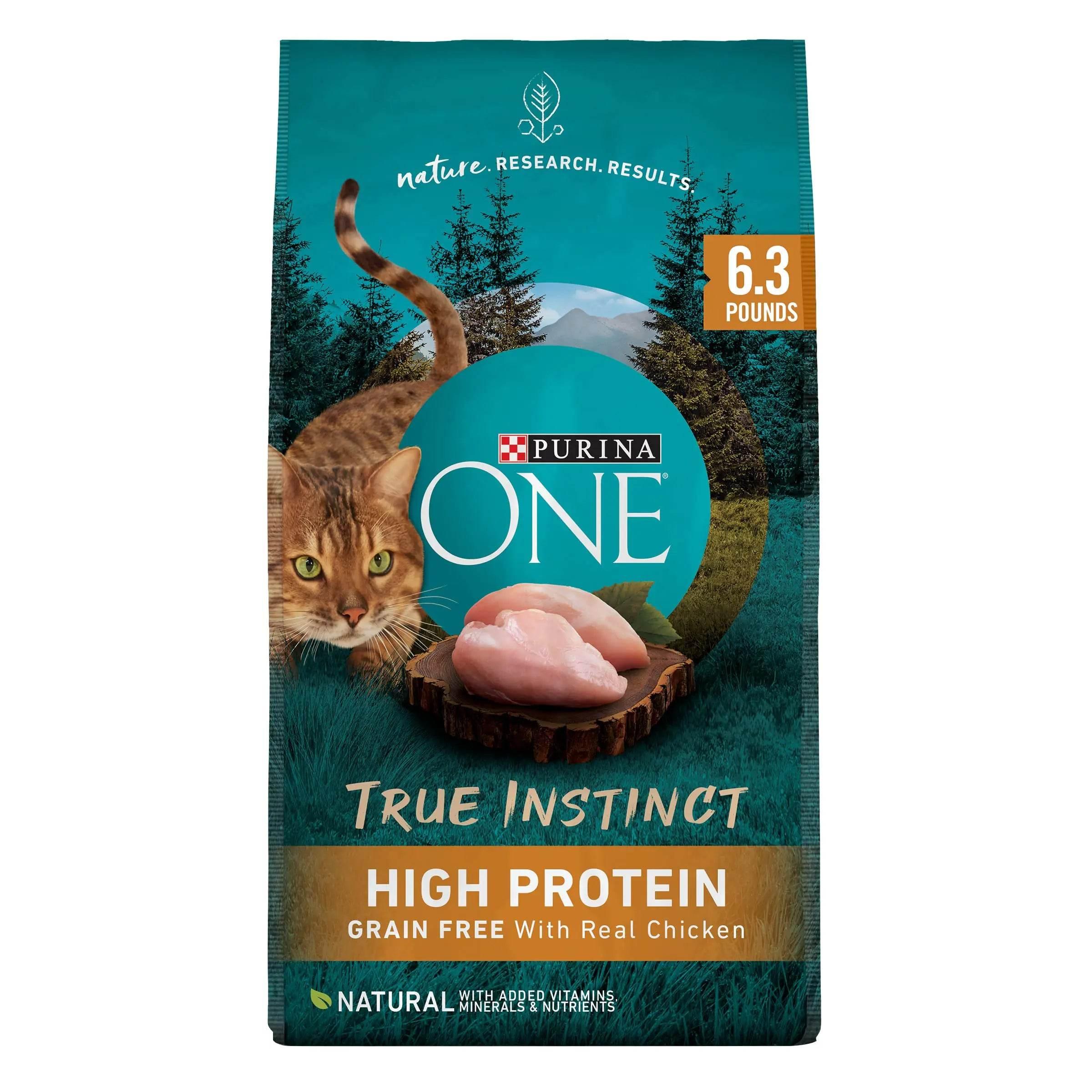 Purina ONE True Instinct high protein grain free cat food with real chicken, 6.3 lbs