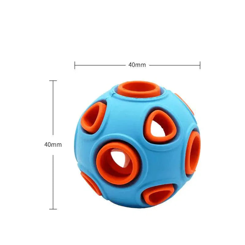 Blue and orange 40mm dog puzzle ball toy for interactive pet play and mental stimulation