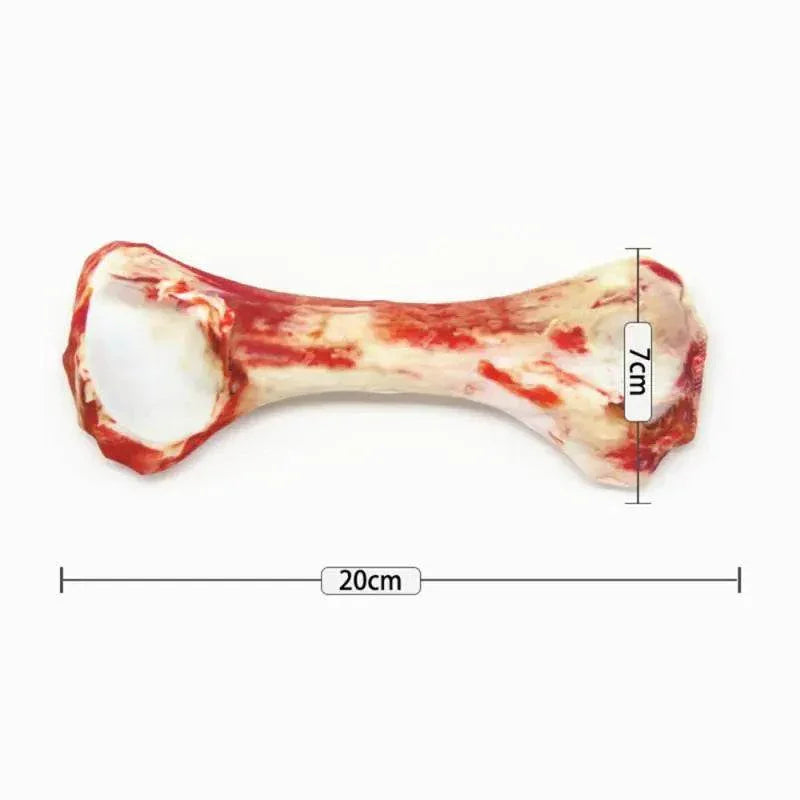 20cm natural rawhide dog bone chew toy for pets, 7cm wide, durable dental care treat