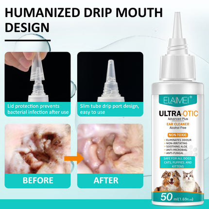 Pet Ear Cleaning Solution 50ml — Gentle, Anti-Mite, Dogs & Cats