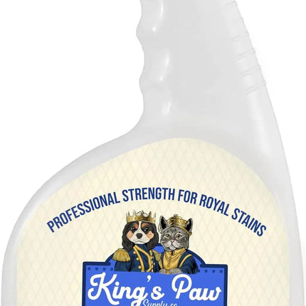 King's Paw pet stain remover spray for urine odors, safe for carpets & pets, enzyme formula