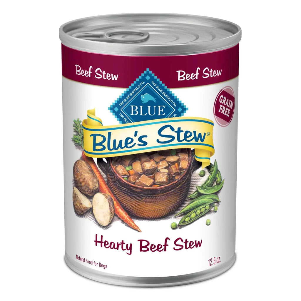 Blue's Stew Hearty Beef Stew grain free natural dog food can, 12.5 oz