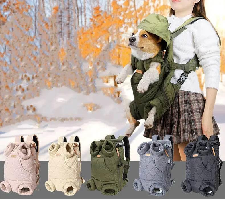 Dog carrier backpack in 5 colors, cozy quilted design for small dogs, perfect for outdoor adventures