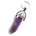 Amethyst crystal pendant with silver bail, natural purple gemstone jewelry