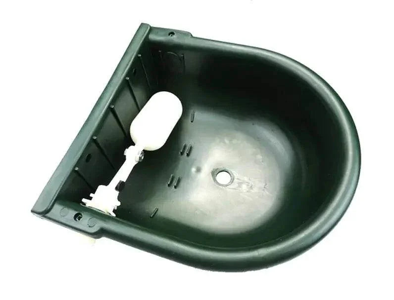 Green pet waterer with float valve for dogs and cats, automatic drinking bowl