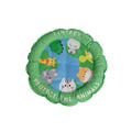 Inflatable pet pool with cute animal print, 'TINYPET Protect The Animals' text, ideal for dog and cat playtime.