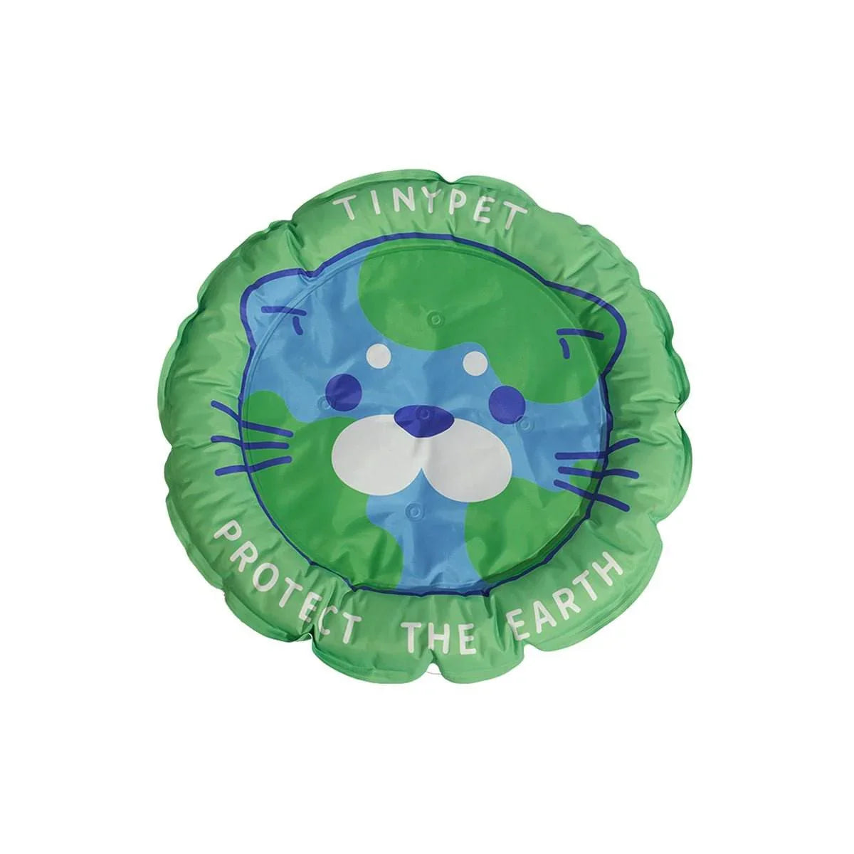 TINYPET inflatable pet toy with Earth design, eco-friendly cat accessory for play and comfort