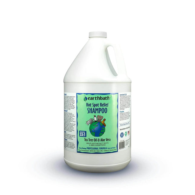 Earthbath Hot Spot Relief Shampoo with Tea Tree Oil & Aloe Vera for pets, sulfate-free, 1-gallon bottle